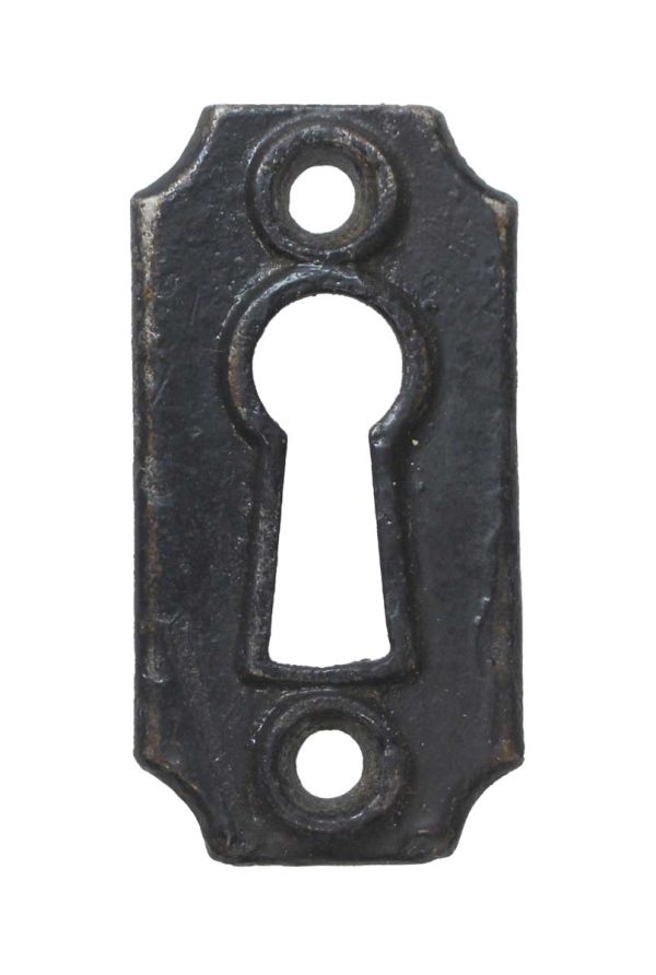 Keyhole Covers - Antique Arched Corner Black Cast Iron Door Keyhole Cover