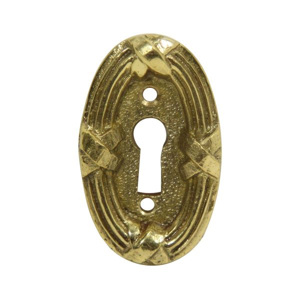 Keyhole Covers - Olde New Solid Brass Braided Oval Door Keyhole Cover