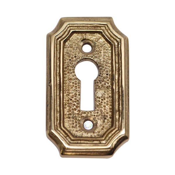 Keyhole Covers - Solid Brass Textured Arched Edged Door Key Hole Cover