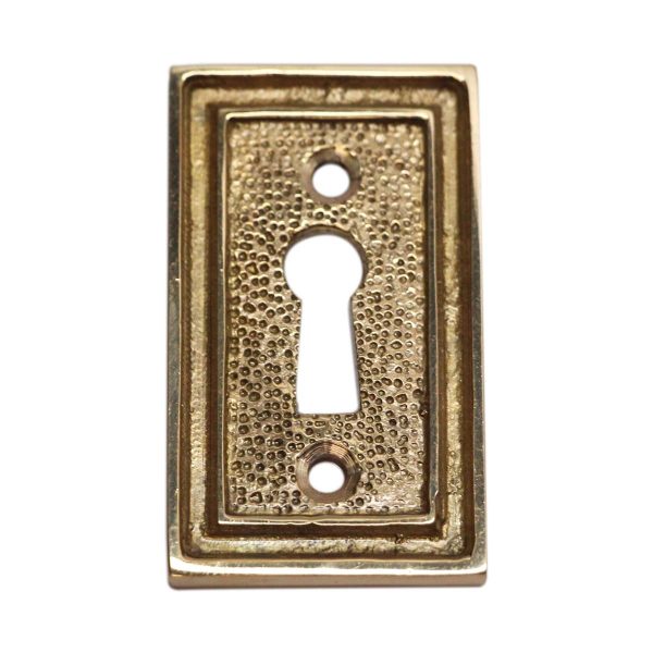 Keyhole Covers - Solid Brass Textured Rectangle Door Keyhole Cover
