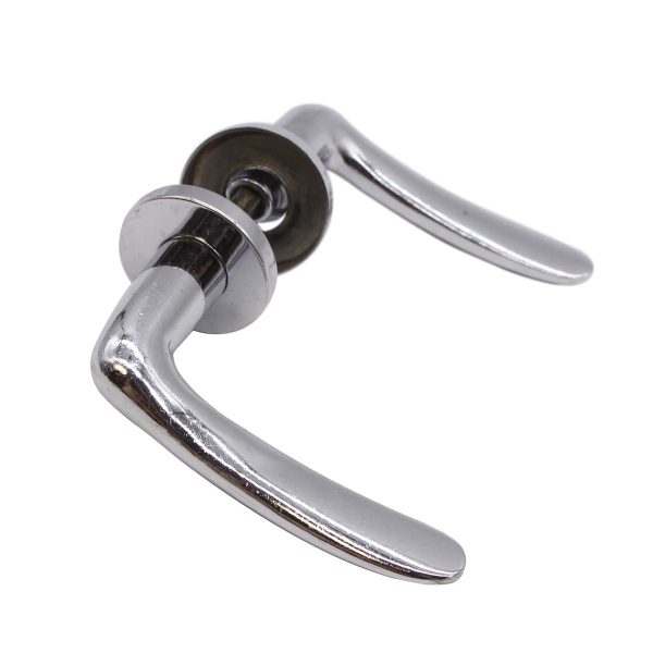 Levers - Modern Vintage Sleek Chrome Plated Brass Lever Door Knob Set