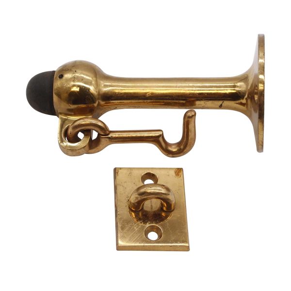 Other Hardware - Commercial Polished Brass Wall Mount Latch Door Stopper