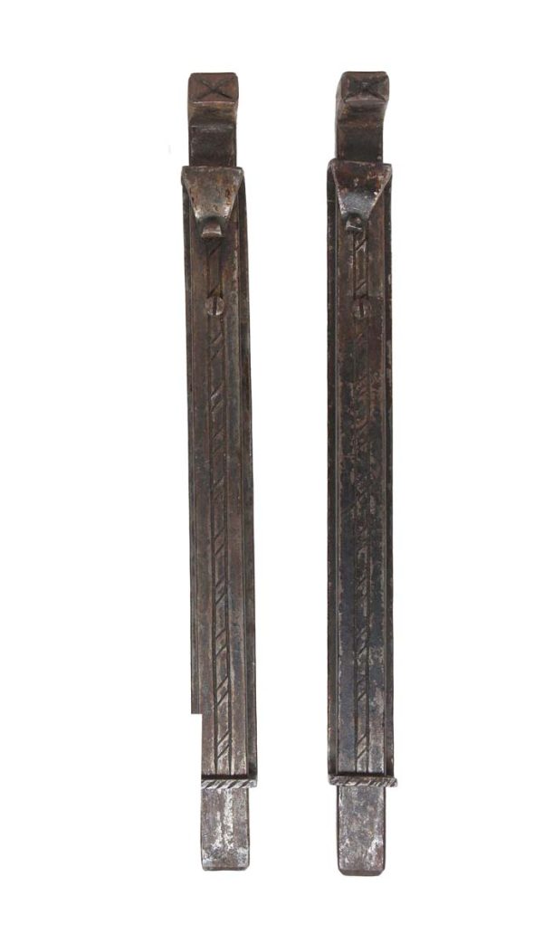Other Hardware - Pair of Forged Iron Samuel Yellin Gate or Door Slide Bolts