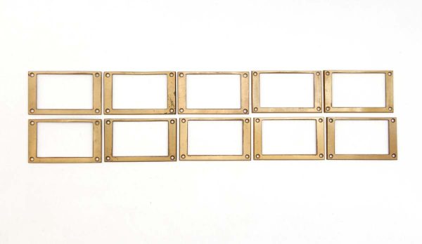 Other Hardware - Set of 10 Olde New Vintage Rectangle Brushed Brass Drawer Label Slots