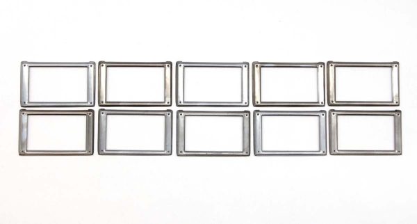 Other Hardware - Set of 10 Olde New Vintage Rectangle Nickeled Brass Drawer Label Slots