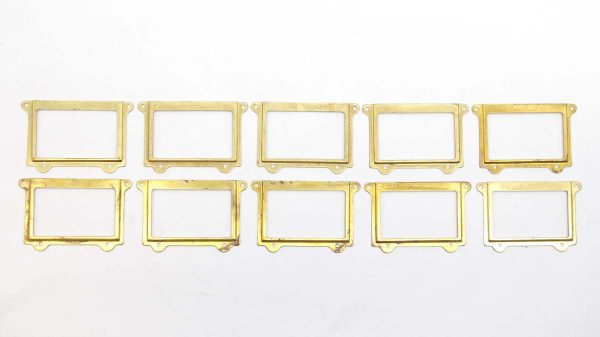 Other Hardware - Set of 10 Olde New Vintage Rectangle Polished Brass Drawer Label Slots