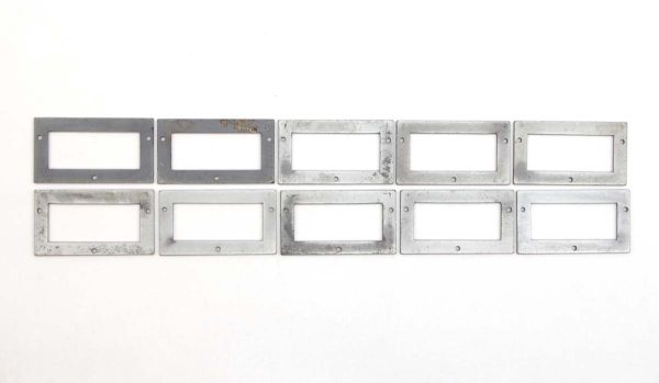 Other Hardware - Set of 10 Vintage Steel Rectangular Drawer Label Slots