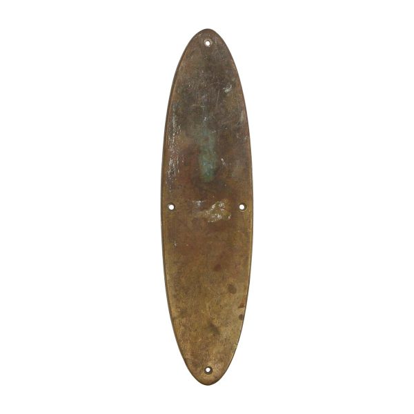 Push Plates - Antique 11.5 in. Reading Brass Oval Door Push Plate