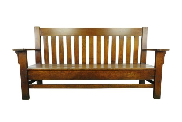 Seating - Restored Vintage 6 ft Mission Style Oak Bench