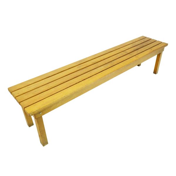 Seating - Vintage 6 ft Light Wood Tone Slatted Pine Bench