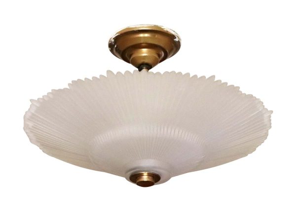 Waldorf Astoria - Waldorf Astoria Frosted Glass Art Deco Starburst Flush Mount Light