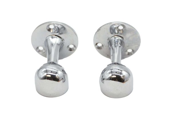 Bathroom - Pair of Olde New Vintage Chrome Plated Brass Surface Mount Towel Brackets