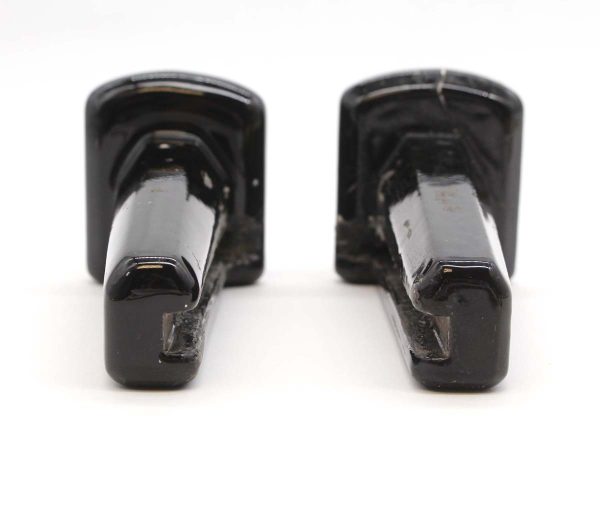 Bathroom - Pair of Vintage Black Ceramic Flush Mount Shelf Brackets