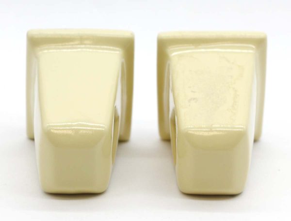 Bathroom - Pair of Vintage Ceramic Yellow Square Bar Towel Bar Brackets