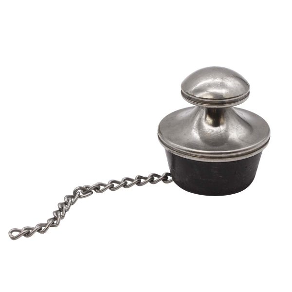 Bathroom - Vintage 2.625 in. Nickeled Brass & Rubber Bathtub Stopper