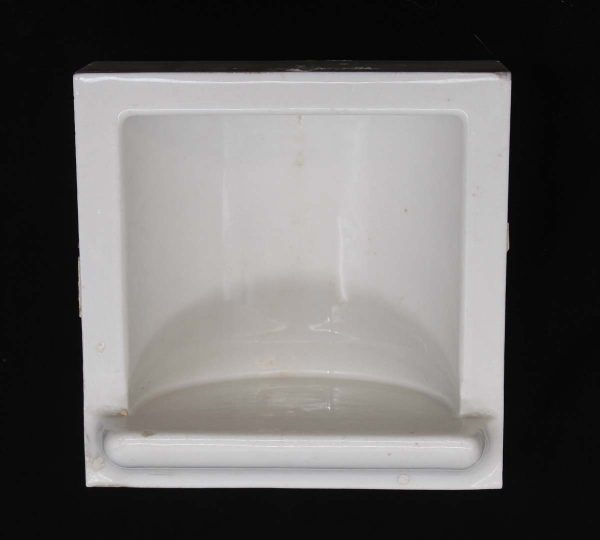 Bathroom - Vintage 6 in. The Fairfacts Co. Square Ceramic White Recessed Mount Bathtub Soap Dish