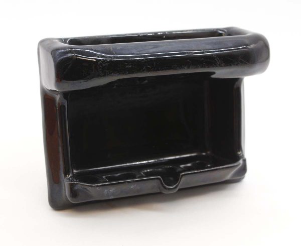 Bathroom - Vintage 6.5 in. Rectangle Black Ceramic Flush Mount Bathtub Soap Dish