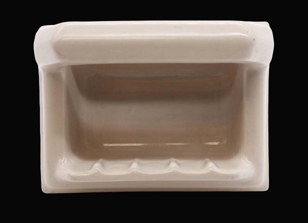 Bathroom - Vintage 6.625 in. Rectangle Tan Ceramic Recessed Bathtub Soap Dish