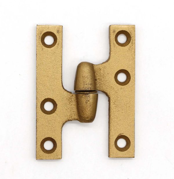 Cabinet & Furniture Hinges - Vintage 3 x 2.25 Rixson Brushed Brass Steel Left Hand Olive Cabinet Hinge