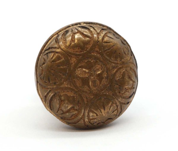 Cabinet & Furniture Knobs - Antique 1 in. Aesthetic Round 6 Fold Brass Cabinet Knob