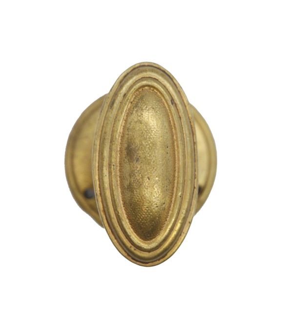 Cabinet & Furniture Knobs - Vintage Gold Finish Brass 1.25 in. Oval Drawer Cabinet Knob