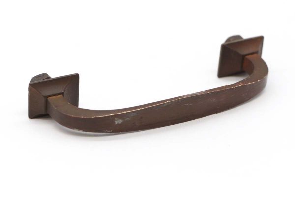 Cabinet & Furniture Pulls - Vintage 4.5 in. Patina Brass Curved Bridge Drawer Cabinet Pull