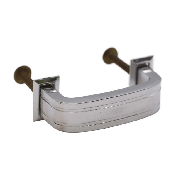 Cabinet & Furniture Pulls - Vintage Olde New Art Deco 2.25 in. Chrome Plated Brass Bridge Drawer Pull