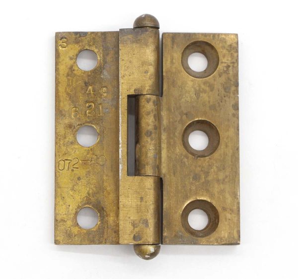 Door Hinges - Vintage 4 x 3.5 Solid Cast Brass Overlay Mortise Commercial Door Hinge