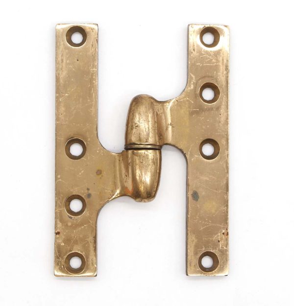 Door Hinges - Vintage 6 x 4 Rixson Polished Brass Left Olive Door Hinge