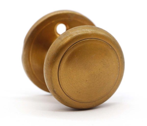 Door Knob Sets - Vintage 1.875 in. Brushed Brass Dummy Door Knob with Rosette