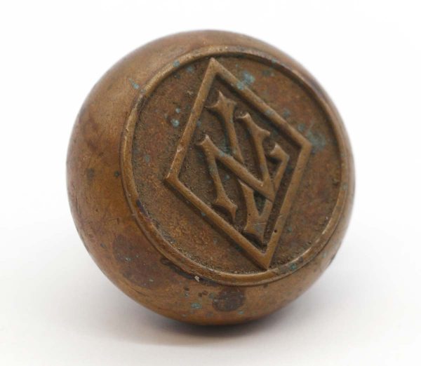 Door Knobs - Antique Emblematic Lefcourt Newark Bronze Door Knob