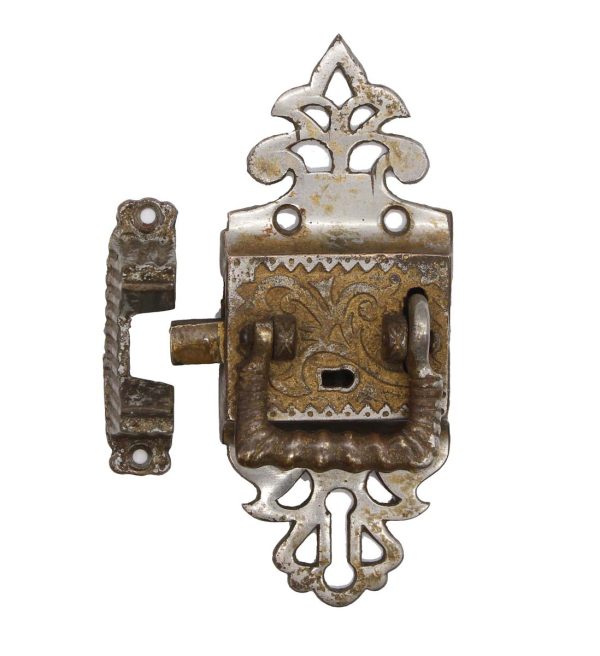 Ice Box Hardware - Antique Right Hand Victorian Brass Ice Box Latch