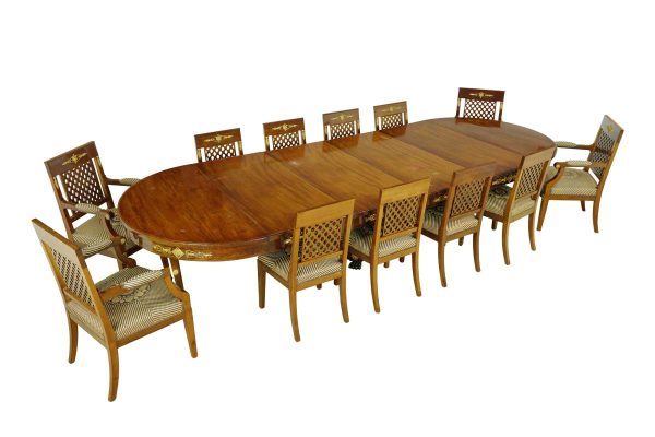 Kitchen & Dining - French Empire Mahogany Grand Dining Room Set