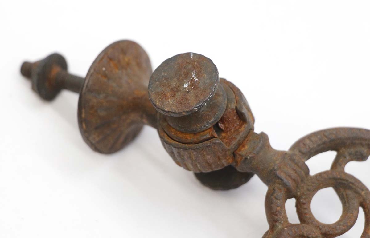 Pair of Antique Wrought Iron Serpentine Hall Tree Wall Hooks