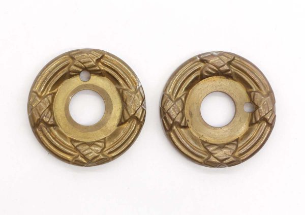 Rosettes - Pair of Vintage 2.5 in. Cast Brass Braided Door Rosettes