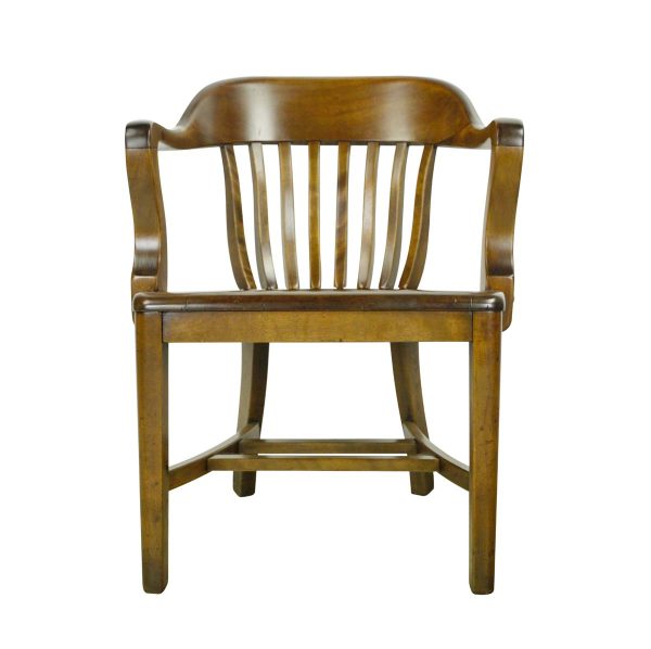 Seating - Vintage Slatted Back Walnut Bank of England Arm Chair