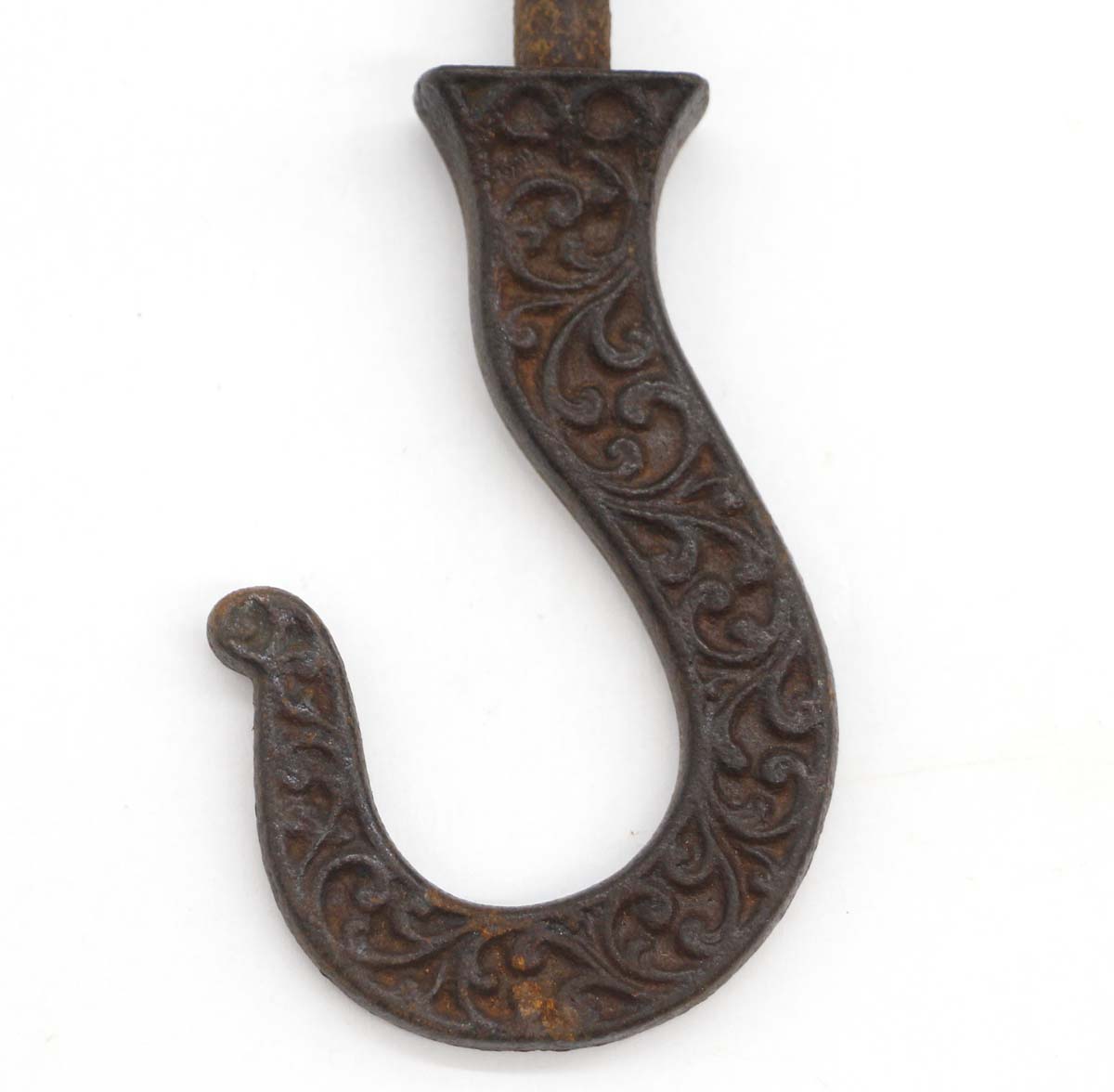 Antique Victorian Black Cast Iron Plant Ceiling Hook
