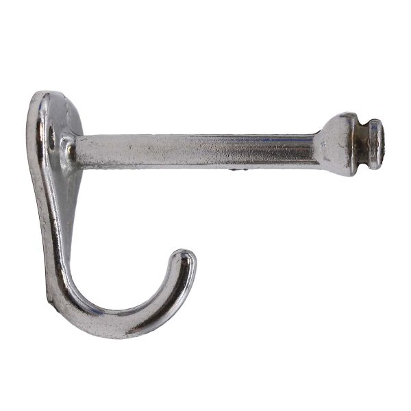 Single Hooks - Vintage Chrome Plated Brass Straight Arm Wall Hook