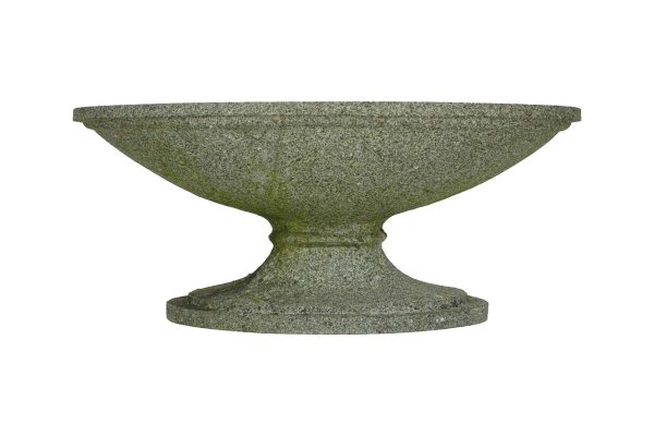 Stone & Terra Cotta - Carved 26.75 in. Gray Granite Oval Garden Exterior Urn