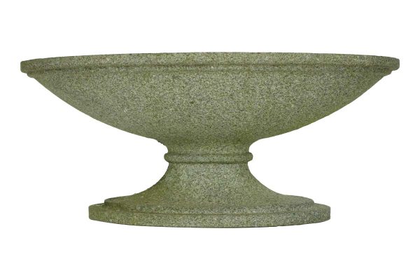 Stone & Terra Cotta - Carved Gray Granite 26.75 in. Oval Exterior Garden Urn