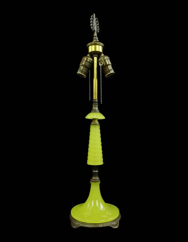 Table Lamps - Vintage Yellow Uranium Jadeite Table Lamp