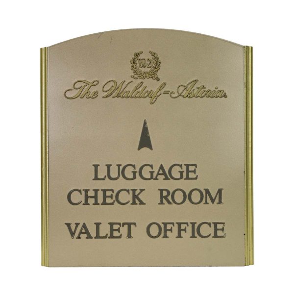 Waldorf Astoria - The Waldorf Astoria Hotel Luggage Check Room Valet Office Wall Sign