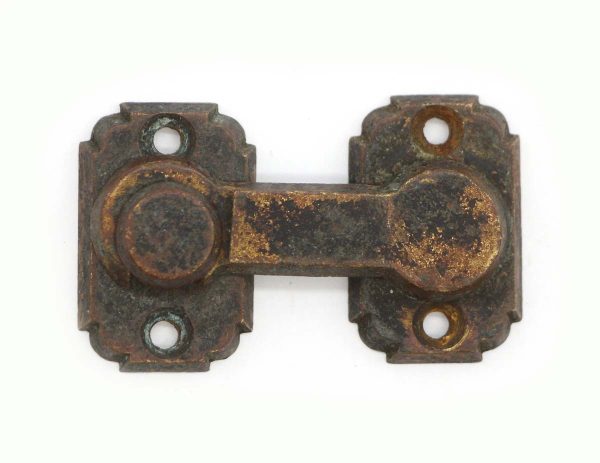 Window Hardware - Antique Art Deco Dark Patina Brass Shutter Window Door Latch