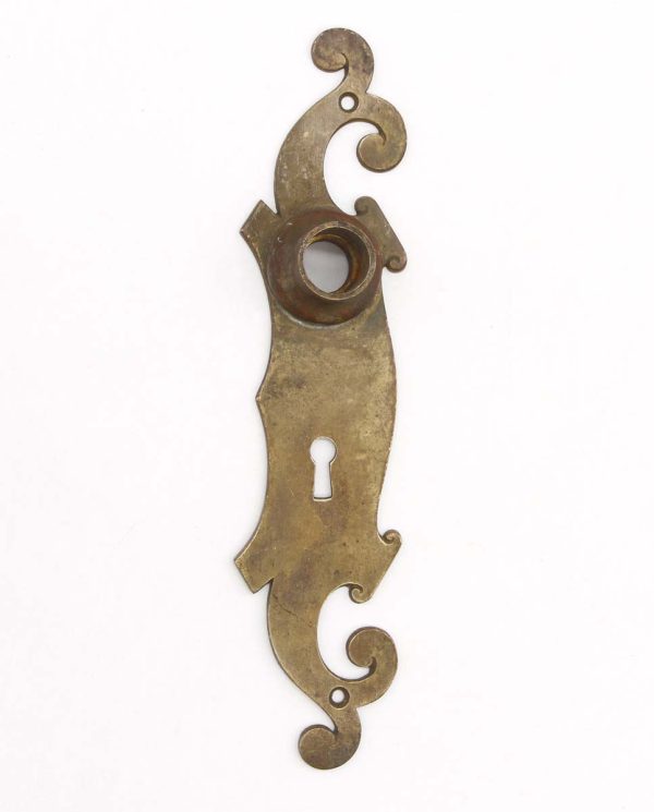 Back Plates - Antique Bronze Art Nouveau Keyhole Door Back Plate with Deep Neck