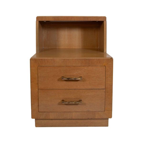 Bedroom - Vintage Blonde Storage Two Drawer Nightstand