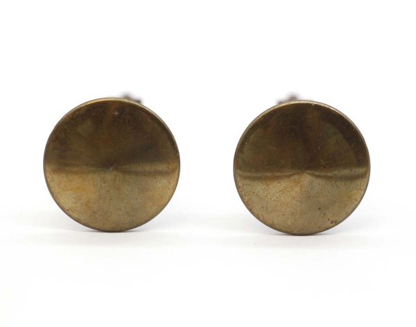 Cabinet & Furniture Knobs - Pair of European Round Polished Brass Cabinet Drawer Knobs