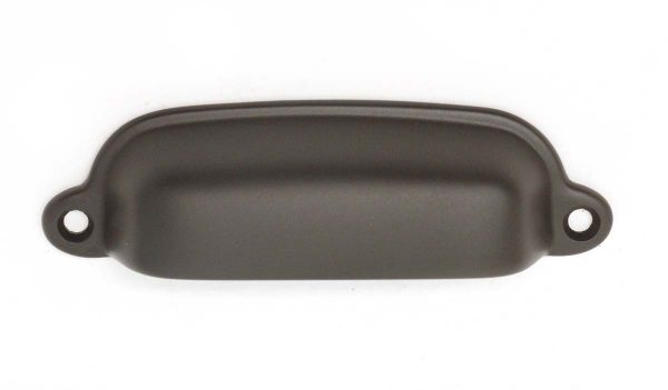 Cabinet & Furniture Pulls - New Old Stock 4 in. Matte Black Cup Bin Drawer Pull
