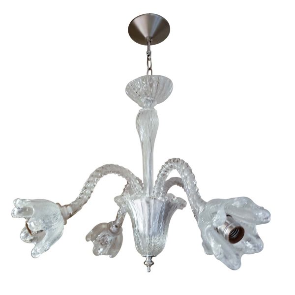 Chandeliers - Vintage Murano Crystal 4 Arm Chandelier