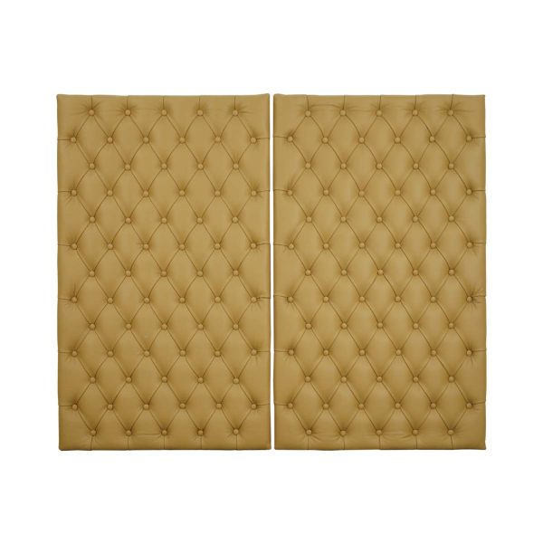 Commercial Furniture - Pair of Soundproof Tan Faux Leather Wall Panels 48.125 x 28.75