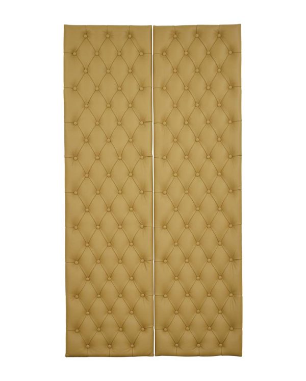 Commercial Furniture - Pair of Soundproof Tan Faux Leather Wall Panels 74.125 x 19.25